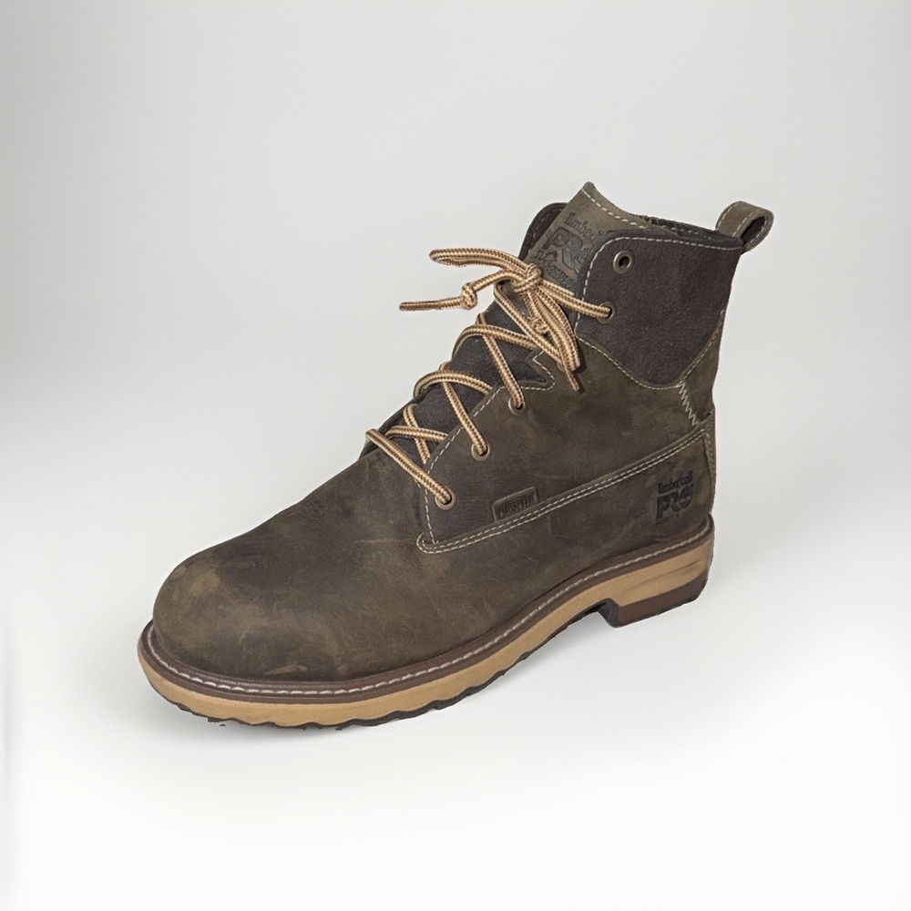 Timberland PRO Womens 8.5 Hightower Alloy Safety Toe Waterproof Work Boots Brown